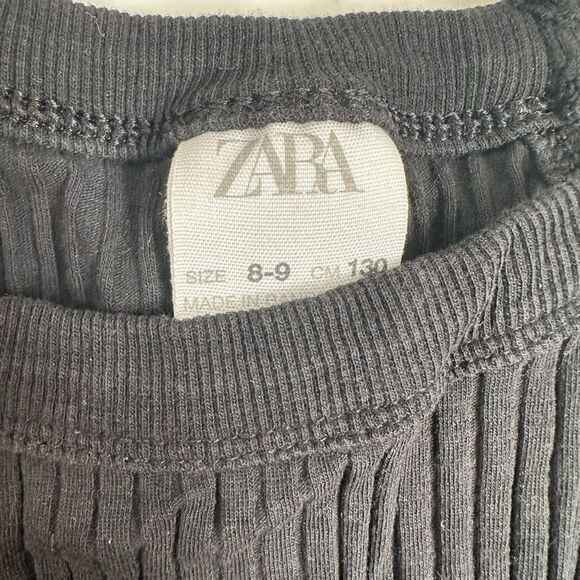 EUC Zara Gurls Black Ribbed Halter Top - Size 8/9 - Picture 3 of 4